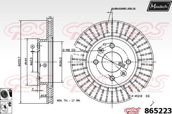 Maxtech 865018 - Спирачен диск vvparts.bg