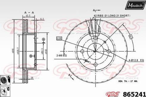 Maxtech 865241.6060 - Спирачен диск vvparts.bg