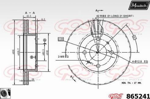 Maxtech 865241.0060 - Спирачен диск vvparts.bg