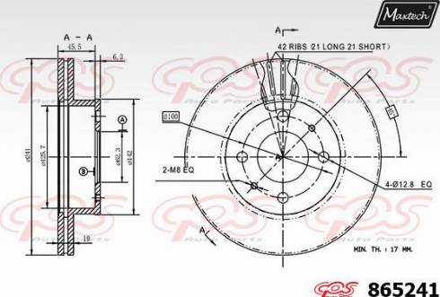 Maxtech 865241.0000 - Спирачен диск vvparts.bg