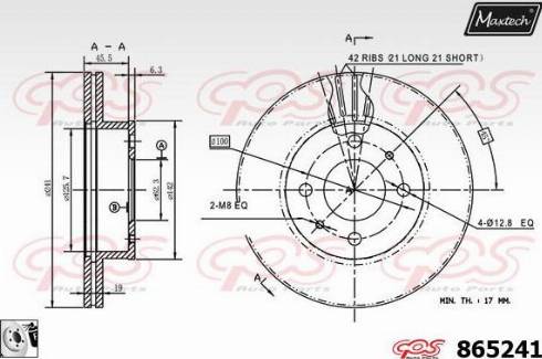 Maxtech 865241.0080 - Спирачен диск vvparts.bg