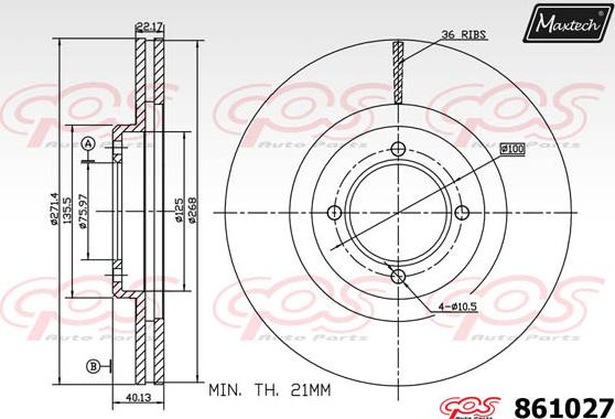 Maxtech 865241 - Спирачен диск vvparts.bg