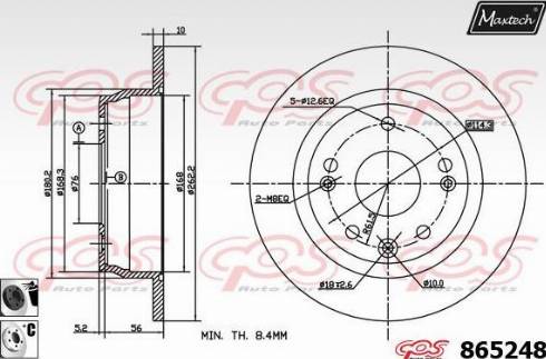 Maxtech 865248.6060 - Спирачен диск vvparts.bg