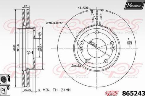 Maxtech 865243.6060 - Спирачен диск vvparts.bg