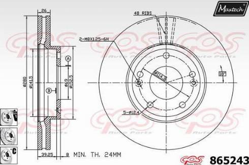 Maxtech 865243.6880 - Спирачен диск vvparts.bg