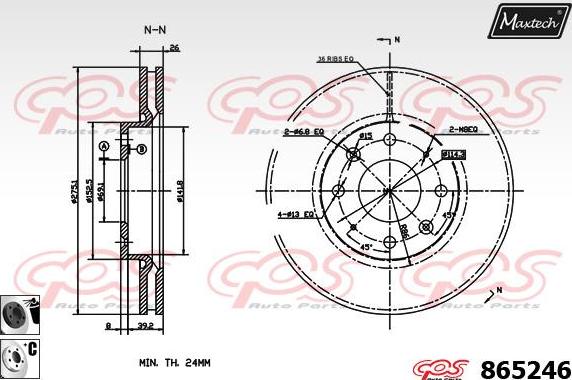 Maxtech 865242 - Спирачен диск vvparts.bg