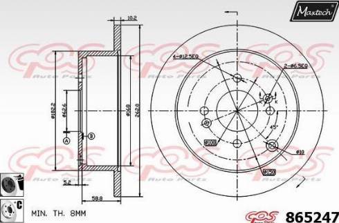 Maxtech 865247.6060 - Спирачен диск vvparts.bg