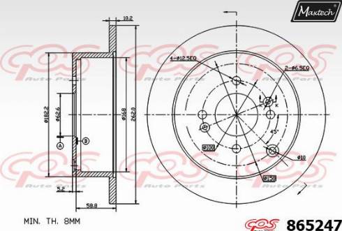 Maxtech 865247.0000 - Спирачен диск vvparts.bg