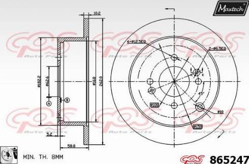 Maxtech 865247.0080 - Спирачен диск vvparts.bg