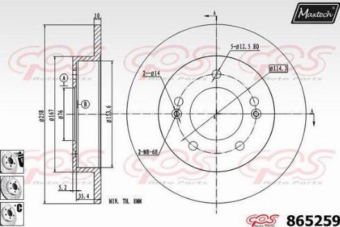 Maxtech 865259.6980 - Спирачен диск vvparts.bg