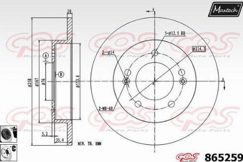 Maxtech 865259.6060 - Спирачен диск vvparts.bg