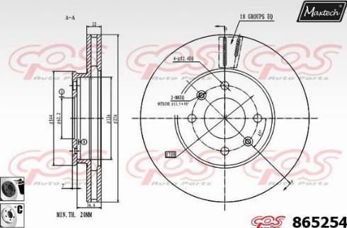 Maxtech 865254.6060 - Спирачен диск vvparts.bg