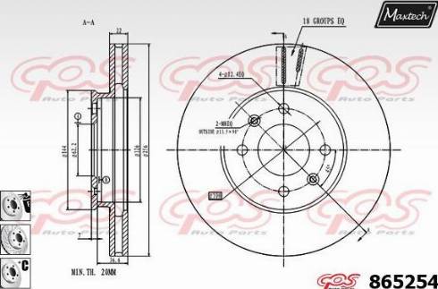 Maxtech 865254.6880 - Спирачен диск vvparts.bg