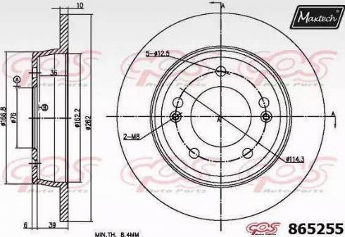 Maxtech 865255.0000 - Спирачен диск vvparts.bg