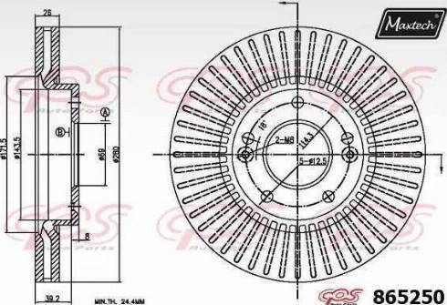 Maxtech 865250.6880 - Спирачен диск vvparts.bg