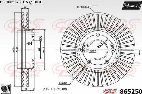 Maxtech 865250.0060 - Спирачен диск vvparts.bg