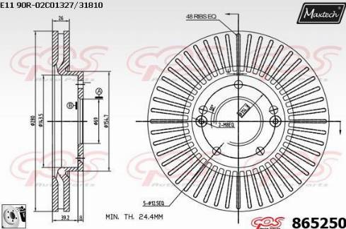 Maxtech 865250.0080 - Спирачен диск vvparts.bg