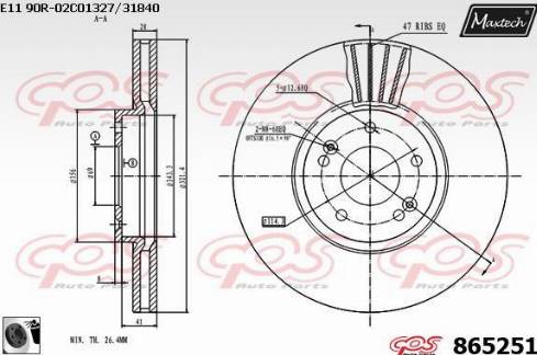 Maxtech 865251.0060 - Спирачен диск vvparts.bg