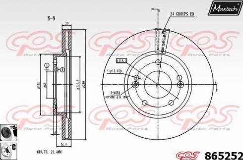 Maxtech 865252.6060 - Спирачен диск vvparts.bg