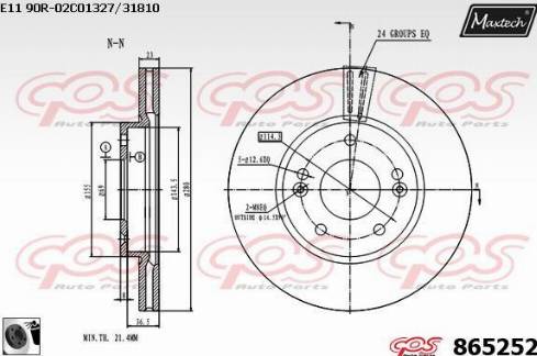 Maxtech 865252.0060 - Спирачен диск vvparts.bg