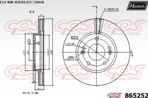 Maxtech 865252.0000 - Спирачен диск vvparts.bg