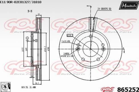 Maxtech 865252.0080 - Спирачен диск vvparts.bg