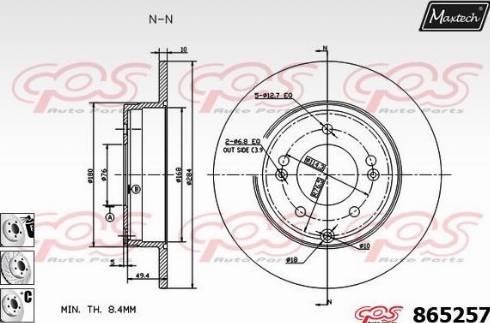 Maxtech 865257.6880 - Спирачен диск vvparts.bg