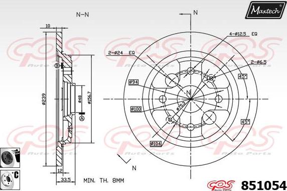 Maxtech 865257 - Спирачен диск vvparts.bg