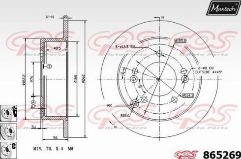 Maxtech 865269.6880 - Спирачен диск vvparts.bg