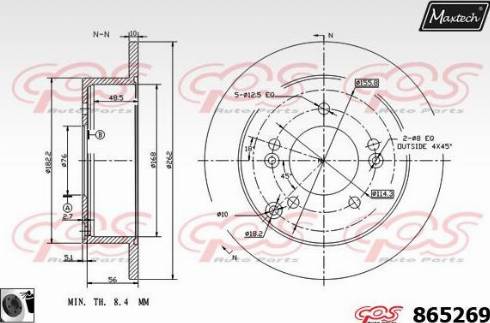 Maxtech 865269.0060 - Спирачен диск vvparts.bg