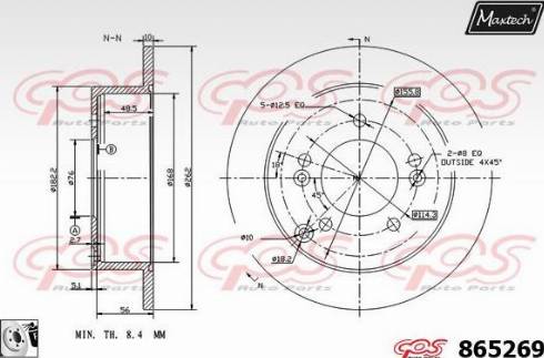 Maxtech 865269.0080 - Спирачен диск vvparts.bg