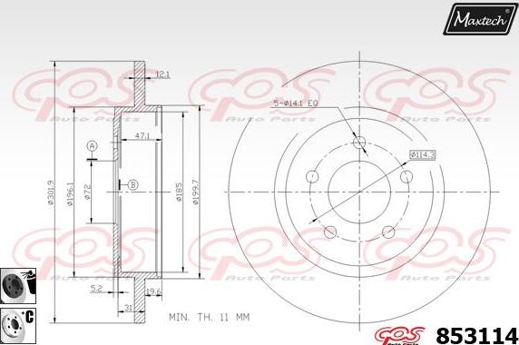 Maxtech 865269 - Спирачен диск vvparts.bg