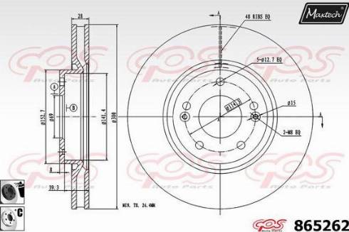 Maxtech 865262.6060 - Спирачен диск vvparts.bg