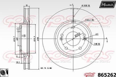 Maxtech 865262.0060 - Спирачен диск vvparts.bg