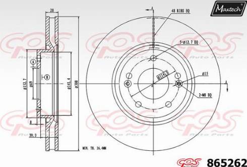 Maxtech 865262.0000 - Спирачен диск vvparts.bg