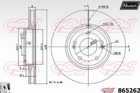 Maxtech 865262.0080 - Спирачен диск vvparts.bg