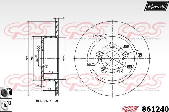 Maxtech 865262 - Спирачен диск vvparts.bg