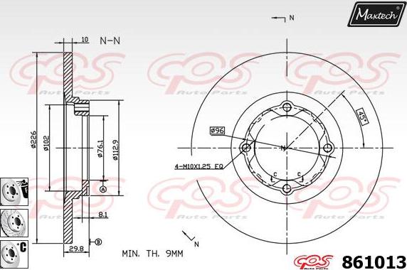 Maxtech 871053 - Спирачен диск vvparts.bg