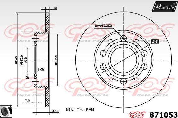 Maxtech 865204 - Спирачен диск vvparts.bg