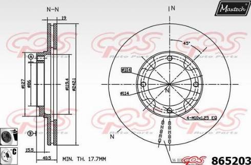 Maxtech 865203.6060 - Спирачен диск vvparts.bg