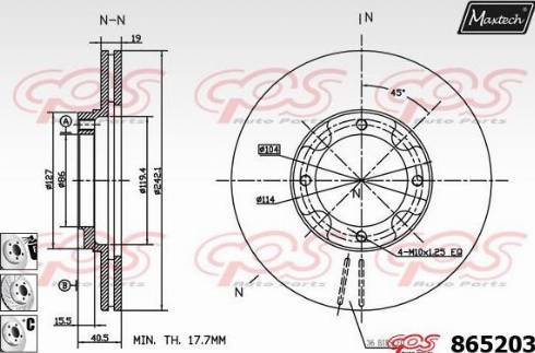 Maxtech 865203.6880 - Спирачен диск vvparts.bg