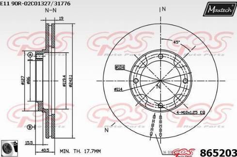 Maxtech 865203.0060 - Спирачен диск vvparts.bg