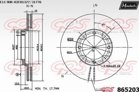 Maxtech 865203.0000 - Спирачен диск vvparts.bg