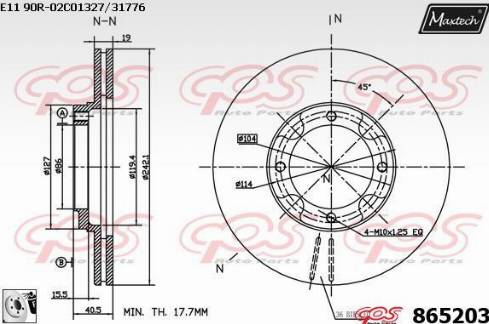 Maxtech 865203.0080 - Спирачен диск vvparts.bg