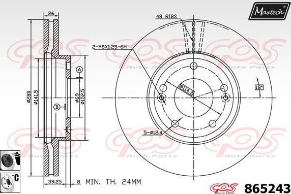 Maxtech 865203 - Спирачен диск vvparts.bg