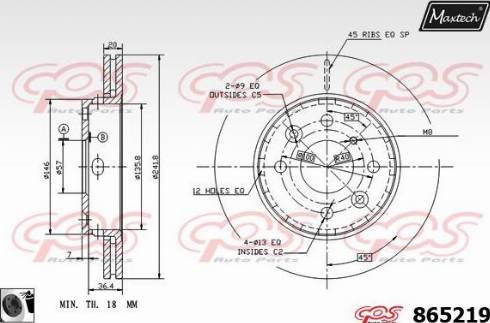 Maxtech 865219.0060 - Спирачен диск vvparts.bg