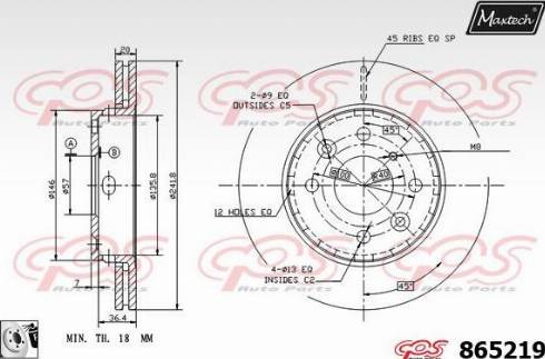 Maxtech 865219.0080 - Спирачен диск vvparts.bg