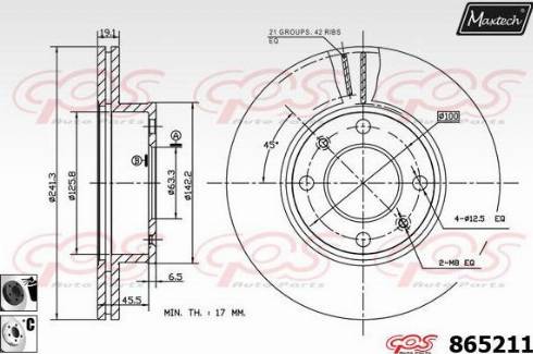 Maxtech 865211.6060 - Спирачен диск vvparts.bg