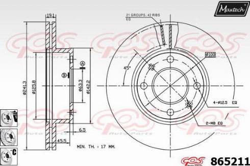 Maxtech 865211.6880 - Спирачен диск vvparts.bg