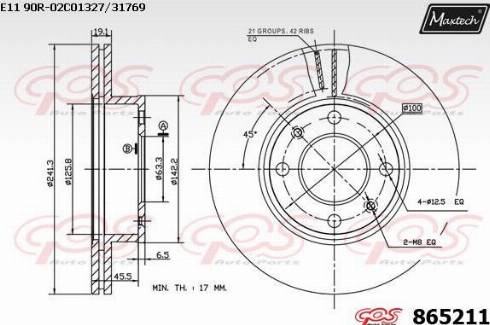 Maxtech 865211.0000 - Спирачен диск vvparts.bg